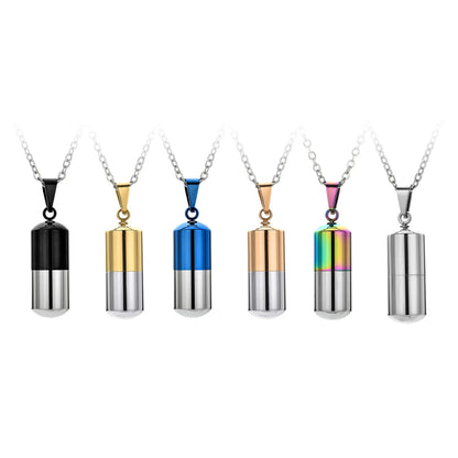 Open Capsule Pill Necklace Keychain Perfume Holder Ashes Holder Keepsake