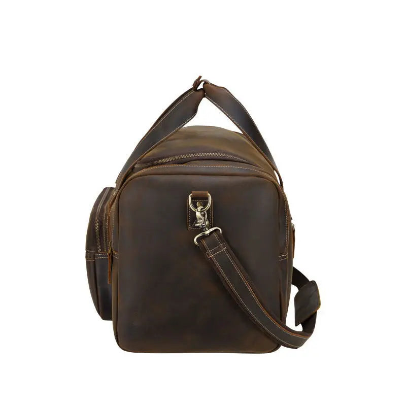 Genuine Leather Vintage Style Duffle Bag by MAHEU