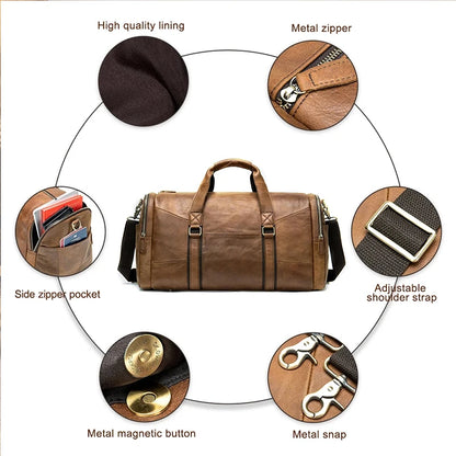 Genuine Leather Travel Duffel Bag or Gym Tote