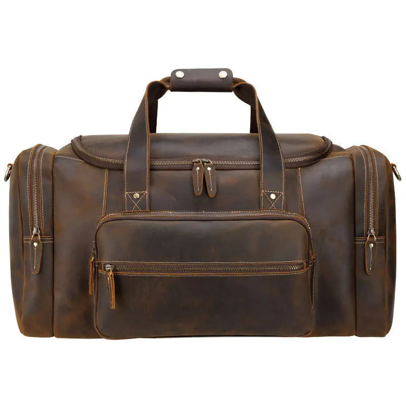 Genuine Leather Vintage Style Duffle Bag by MAHEU