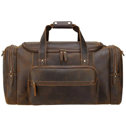 Genuine Leather Vintage Style Duffle Bag by MAHEU