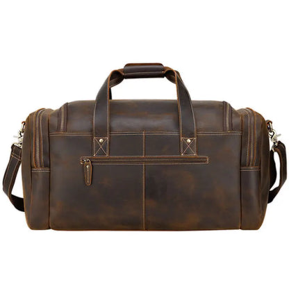 Genuine Leather Vintage Style Duffle Bag by MAHEU