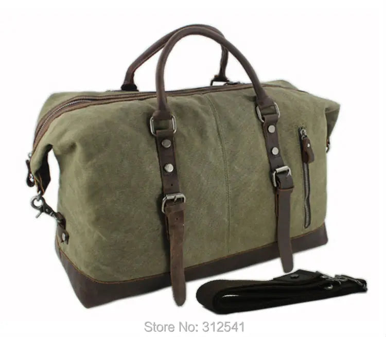 Vintage military Canvas Duffel travel tote