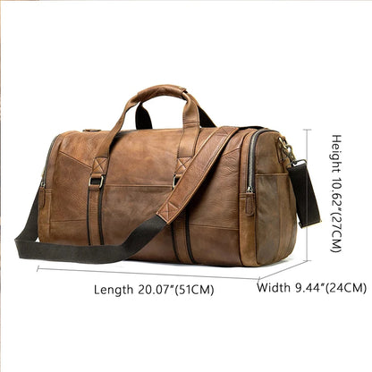 Genuine Leather Travel Duffel Bag or Gym Tote