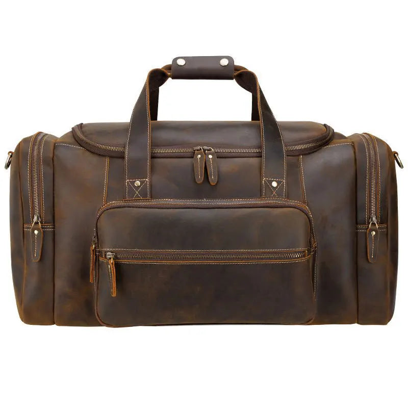 Genuine Leather Vintage Style Duffle Bag by MAHEU