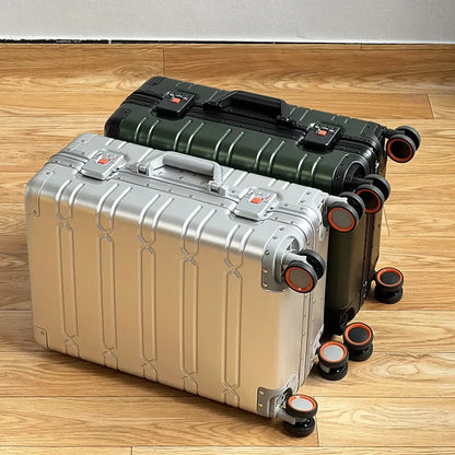 Aluminum-Magnesium Alloy Rolling Luggage Travel Suitcase