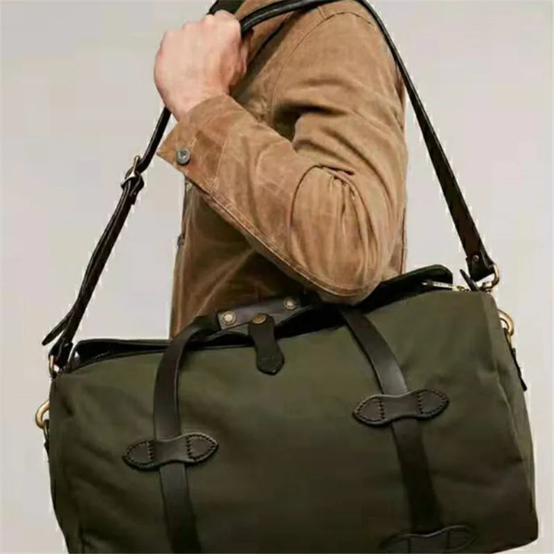 Rugged Twill Duffel Travel Crossbody Canvas Shoulder Bag