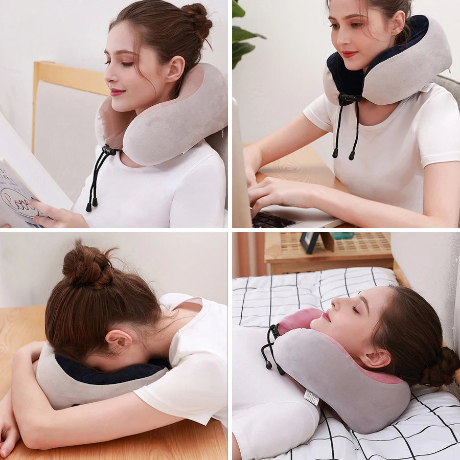 Neck Massage Relaxation Knead Heat Vibrator Travel U-shaped Pillow