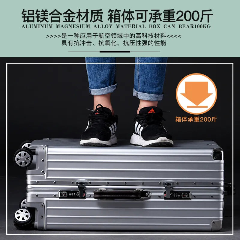 Aluminium Travel Luggage with Spin Wheels TSA Lock Suitcase