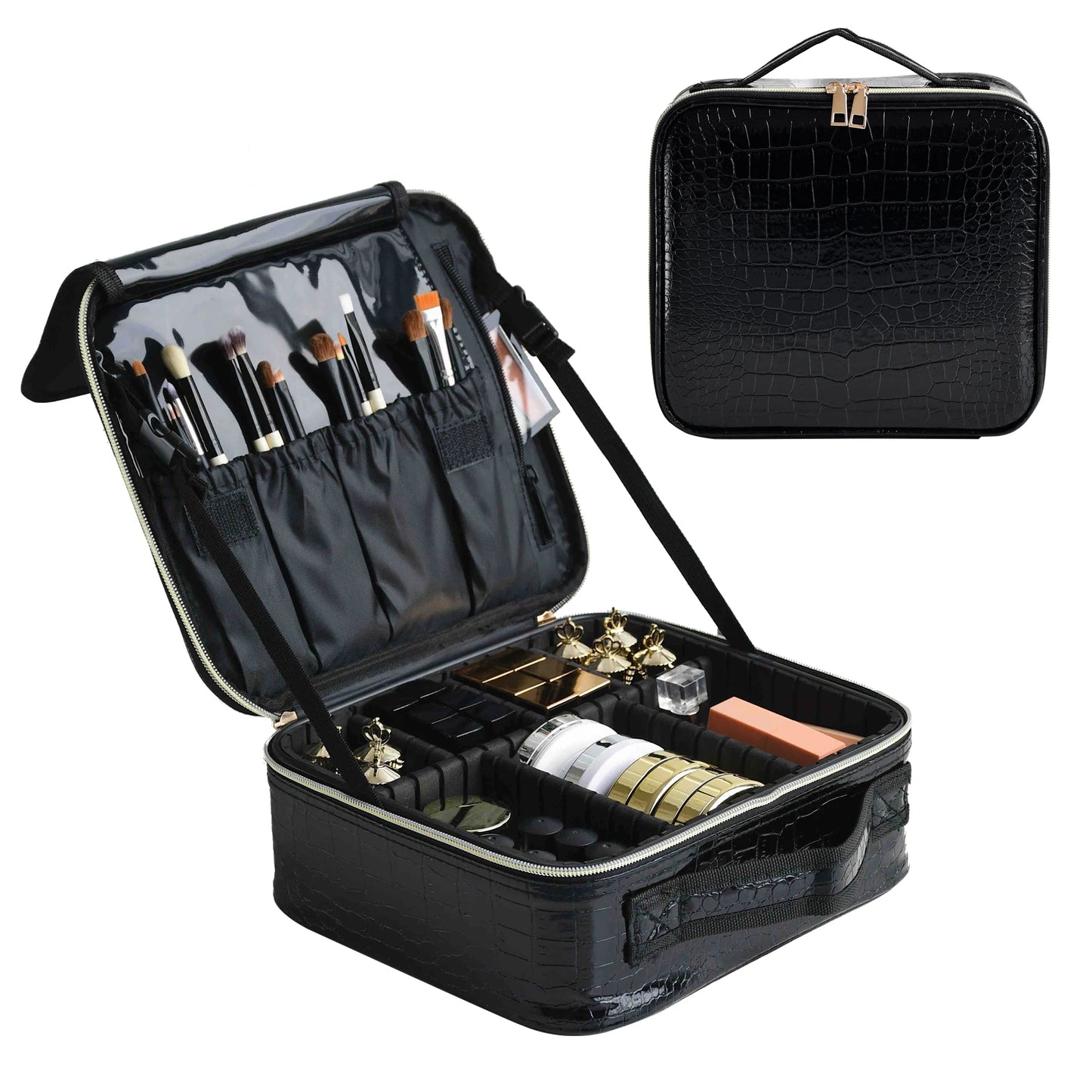 Leather Cosmetic Travel Storage Makeup Case