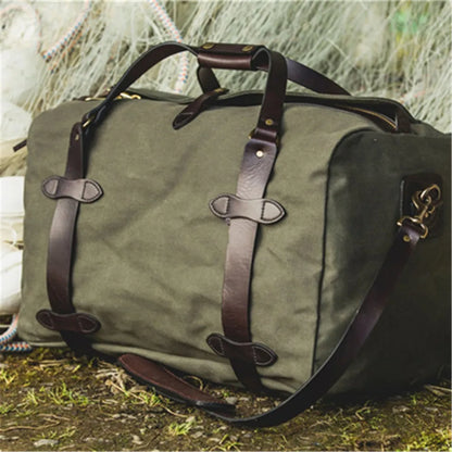 Rugged Twill Duffel Travel Crossbody Canvas Shoulder Bag