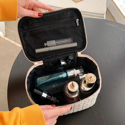 Chic Fashion Portable Large Capacity Cylinder Cosmetic Travel Bag