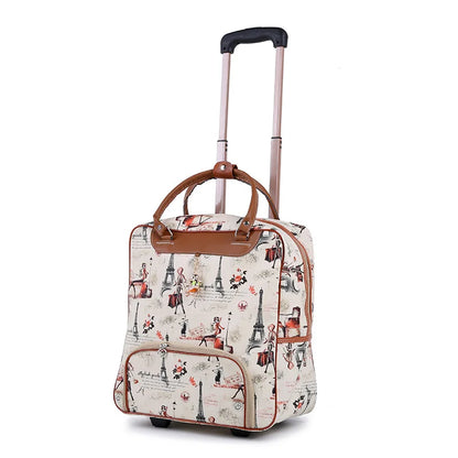 Fashion Women travel Business Boarding bag ON wheels trolley bag