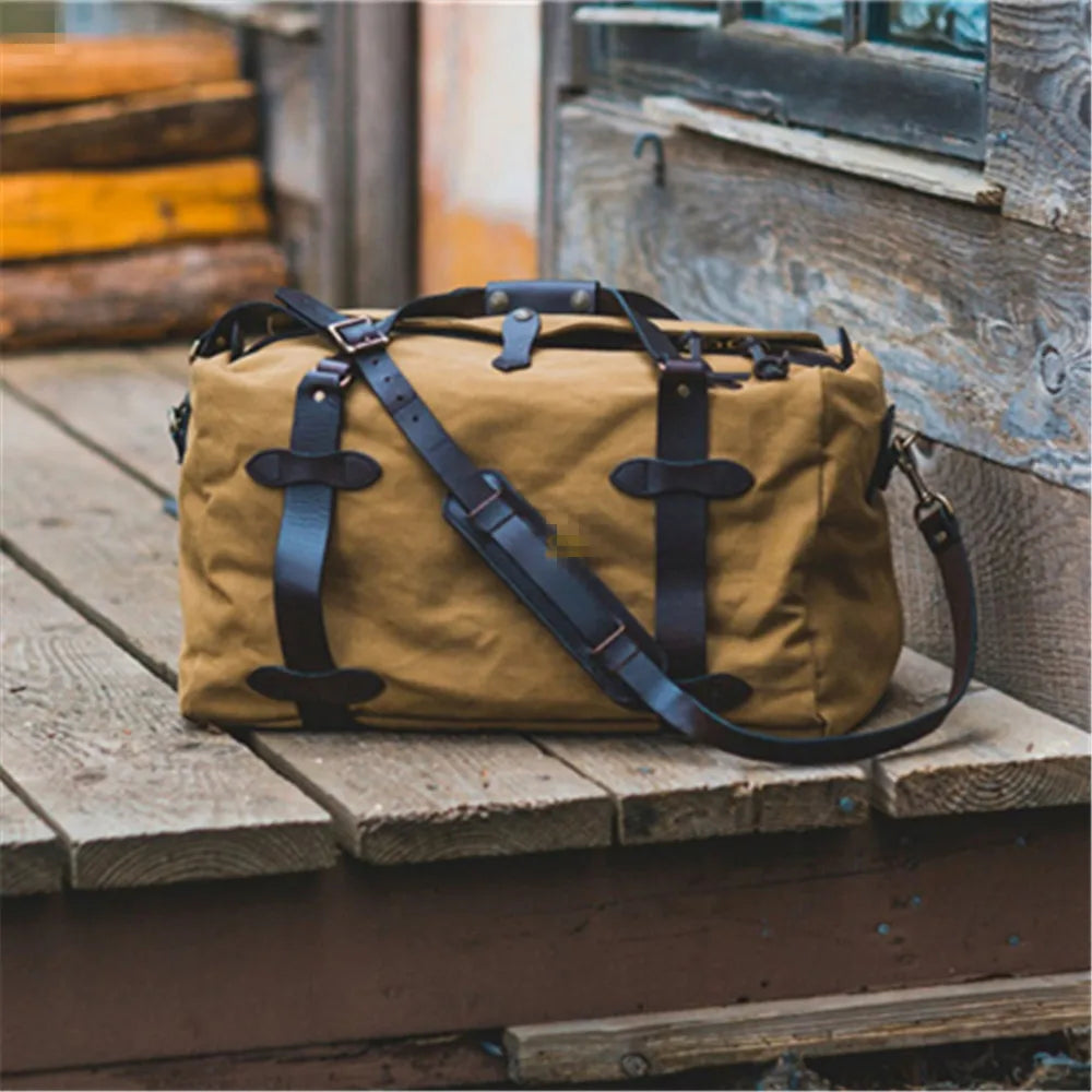 Rugged Twill Duffel Travel Crossbody Canvas Shoulder Bag