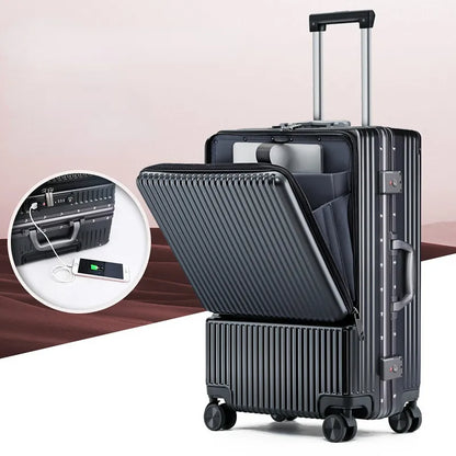 Aluminum Frame Trolley Travel Suitcase