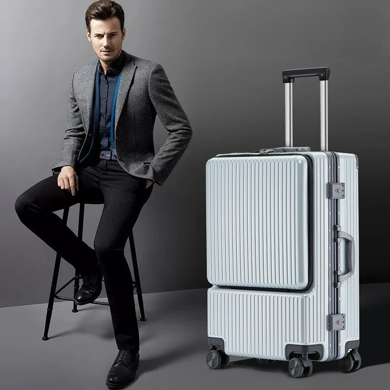 Aluminum Frame Trolley Travel Suitcase