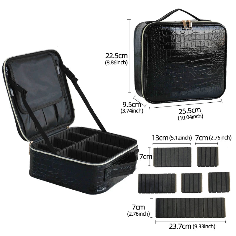 Leather Cosmetic Travel Storage Makeup Case