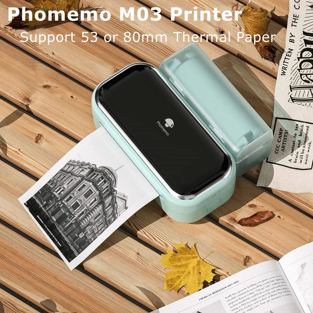 Portable Printer- Photo Printer, 2-3" Inch Note Bluetooth Mobile Phone Pad Printer,for iOS + Android