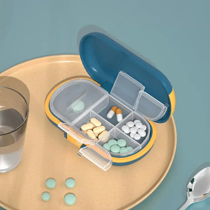 Portable Pill Cutter & Organiser Medicine Storage Container