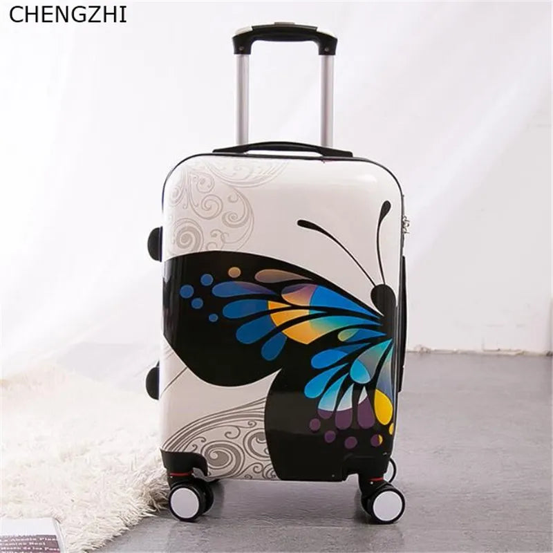 CHENGZHI Butterfly Rolling Luggage Set