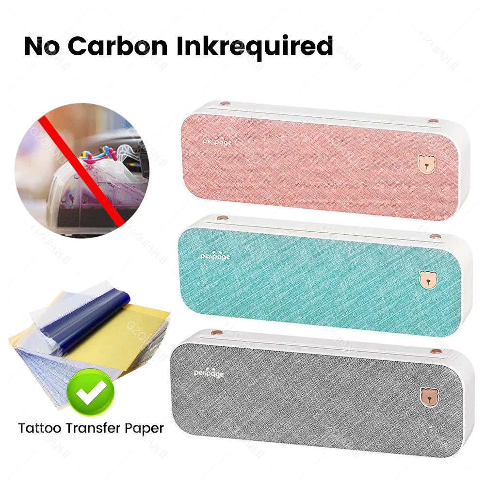 Bluetooth USB Portable Printer Machine Printer Transfer Paper Tattoo Freehand Spirit Master