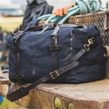 Rugged Twill Duffel Travel Crossbody Canvas Shoulder Bag