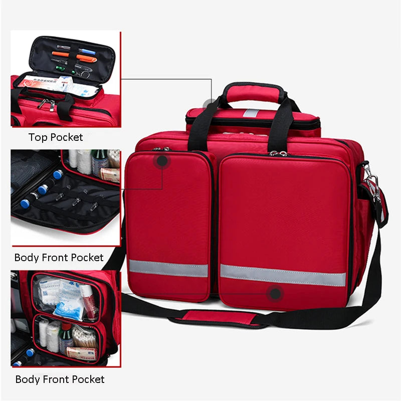 Empty First Aid Kit Refrigeration Waterproof Reflective Messenger Bag