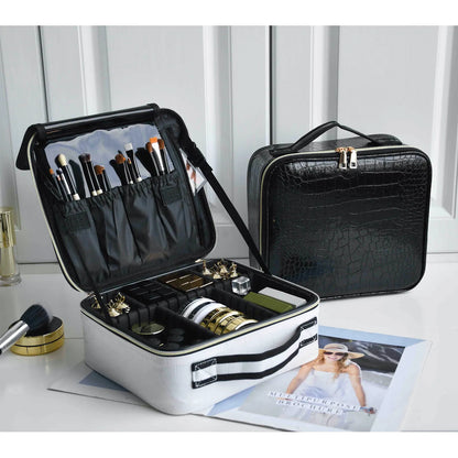 Leather Cosmetic Travel Storage Makeup Case