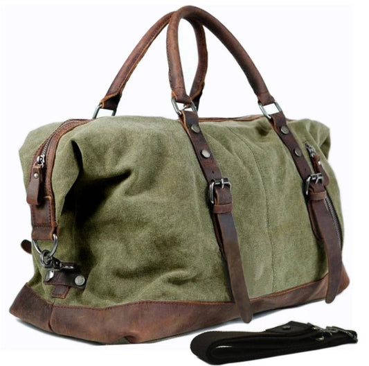 Vintage military Canvas Duffel travel tote