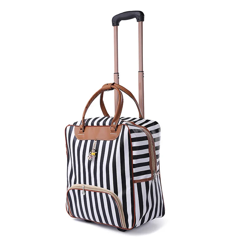 Fashion Women travel Business Boarding bag ON wheels trolley bag