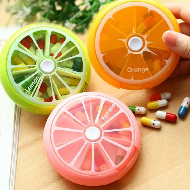 Weekly Rotating Pill Box Travel Pill Case Splitter Pill Organizer Medicine Box Cutter 7 Day Pill Container