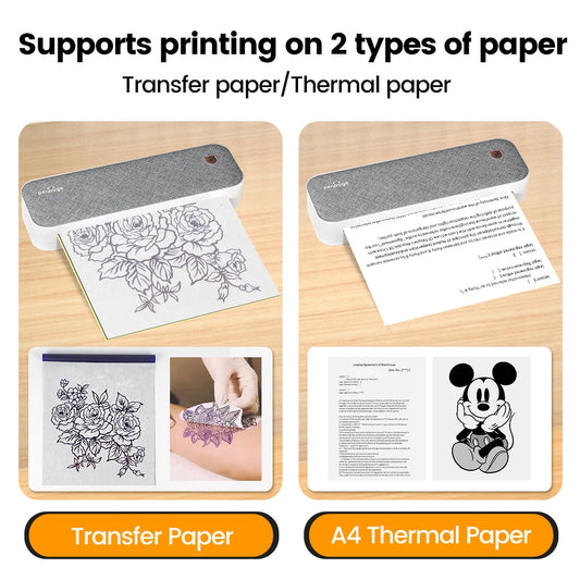 Bluetooth USB Portable Printer Machine Printer Transfer Paper Tattoo Freehand Spirit Master